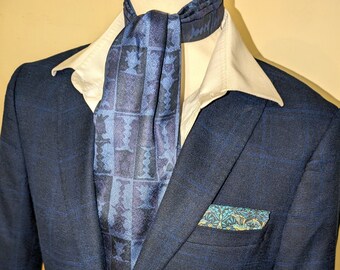 Corbata Ascot azul de Tootal of England Vintage