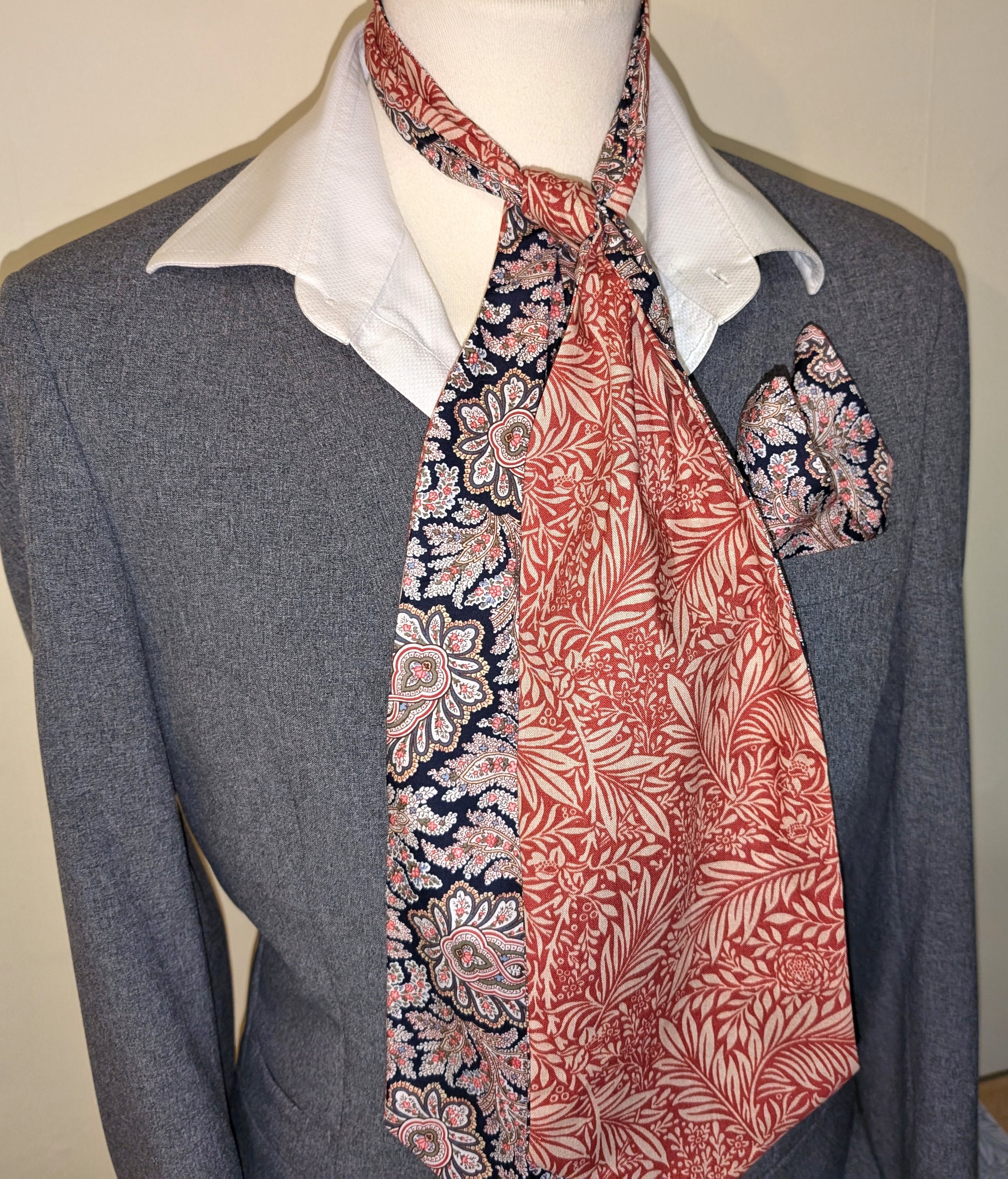 Red and Black Cravat Ascot Liberty Paisley Morris