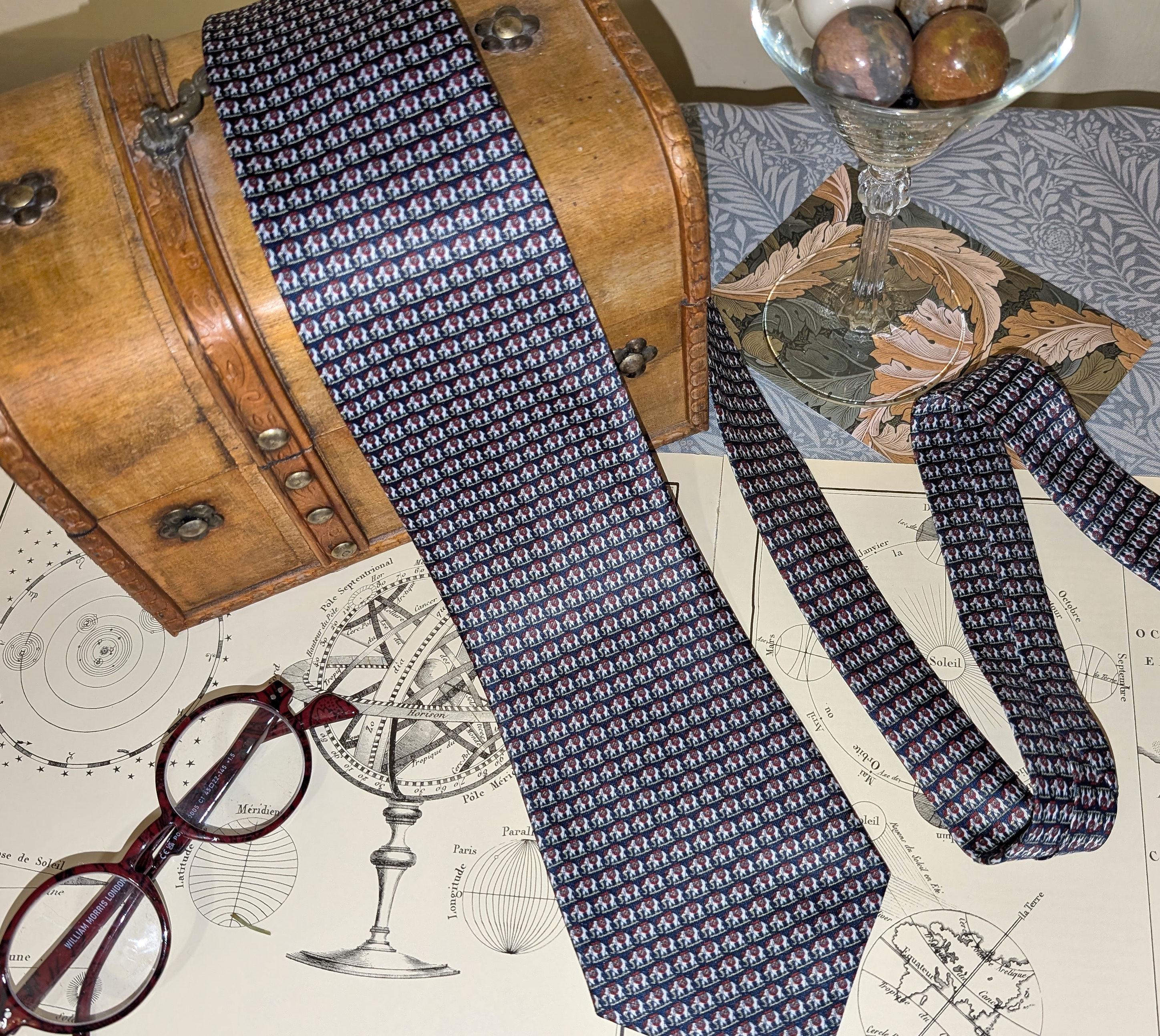 Lot De 2 Cravates En Soie Rene Chagal – Fait Main – Vintage – Homme