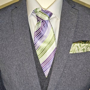 Vintage Armani Purple & Green Silk Necktie