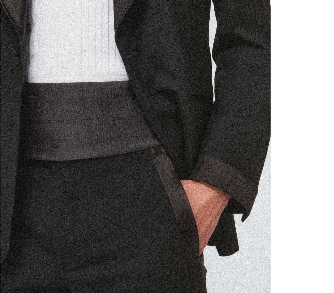 Black Silk Cummerbund Size 37 44 Inches Etsy Canada