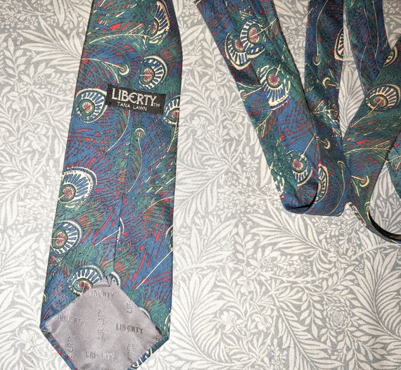 Liberty Necktie Peacock Blue Feather Tana Lawn Wi… - image 2