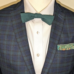 Dark Green Bow Tie in Wool Vintage