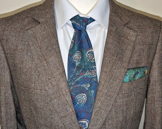 Liberty Necktie Peacock Blue Feather Tana Lawn Wi… - image 1