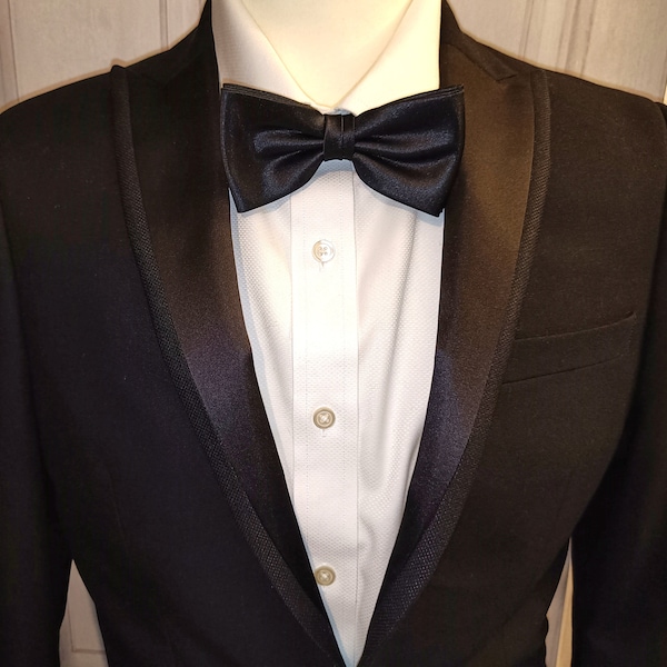 Black Silk Bow Tie Charmeuse