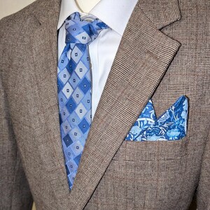 Blue Silk Necktie Made in England