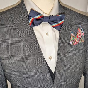 Blue and Red Stripe Bowtie Preppy Nautical