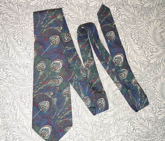 Liberty Necktie Peacock Blue Feather Tana Lawn Wi… - image 3