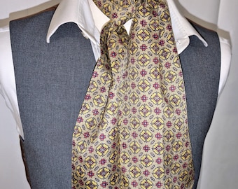 Khaki Silk Cravat Ascot Duggie England