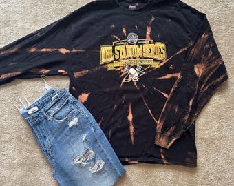 Pittsburgh Penguins Bleach Dye Long Sleeve Tee