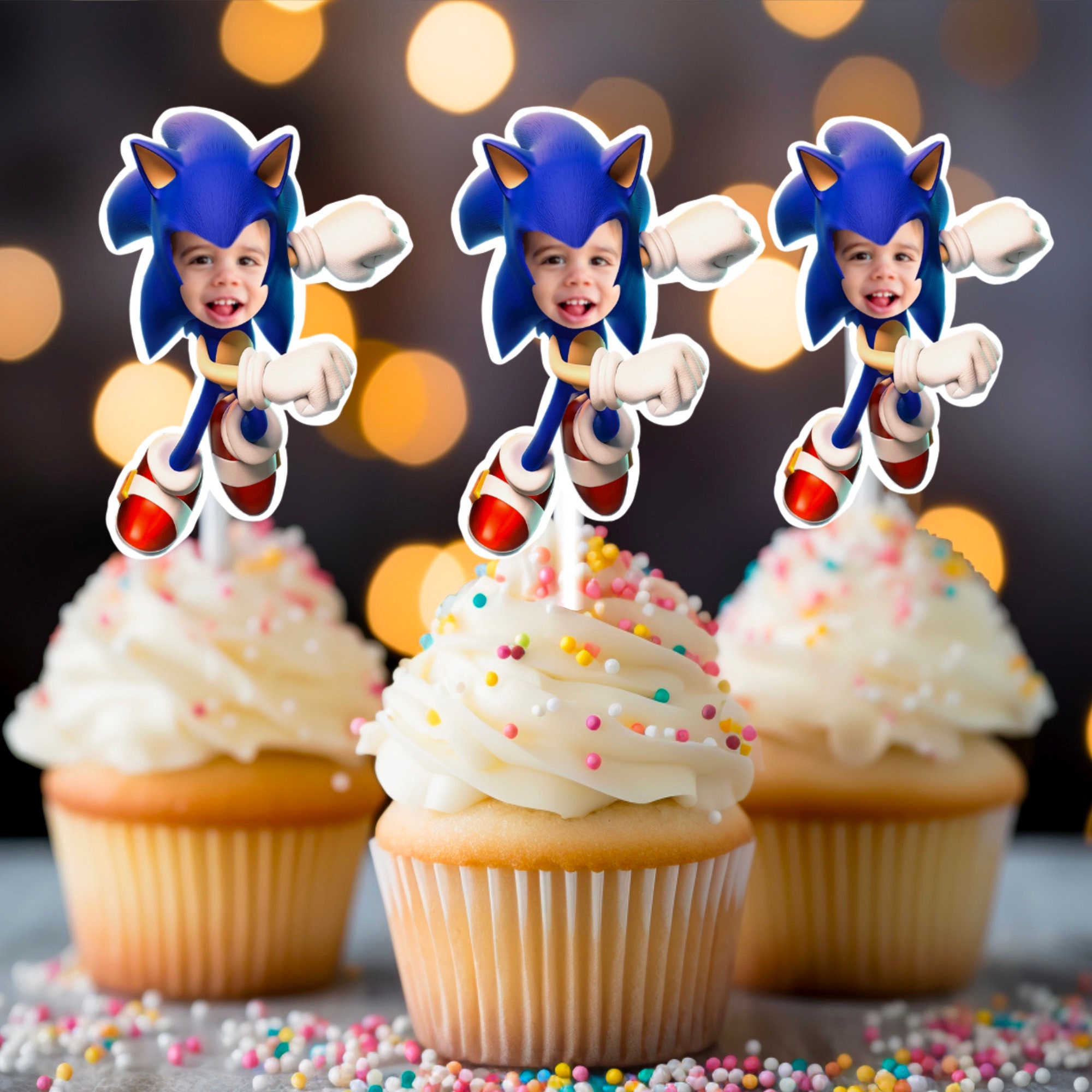 Sonic Hedgehog Cupcake toppers