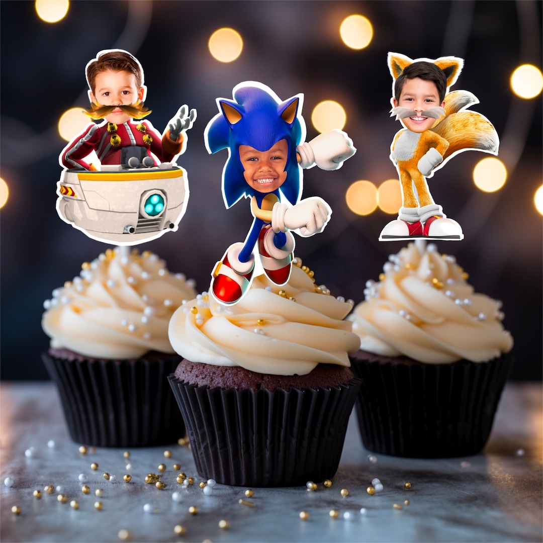 Sonic Cupcake Toppers, Eggman Cupcake Toppers, Tails Cupcake Toppers ...
