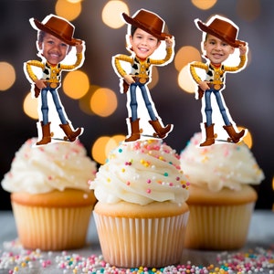 Woody, Toy Story Cupcake Toppers, Photo Cupcake Toppers, Custom Cupcake Toppers, Toy Story Birthday Theme, Woody cupcake Toppers