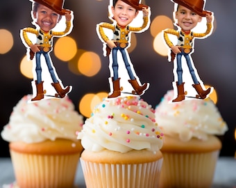 Custom Photo Cupcake Toppers: Toy Story Birthday Theme