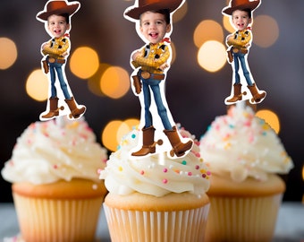 Digital Woody Cupcake Toppers, Photo Cupcake Toppers, Custom Cupcake Toppers, Toy Story Birthday Theme, Woody cupcake Toppers