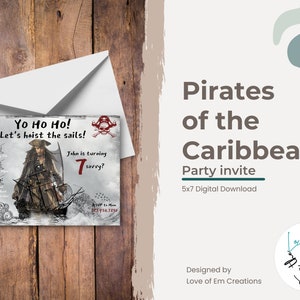 Pirates of the Caribbean Birthday Invitation - Digital Download