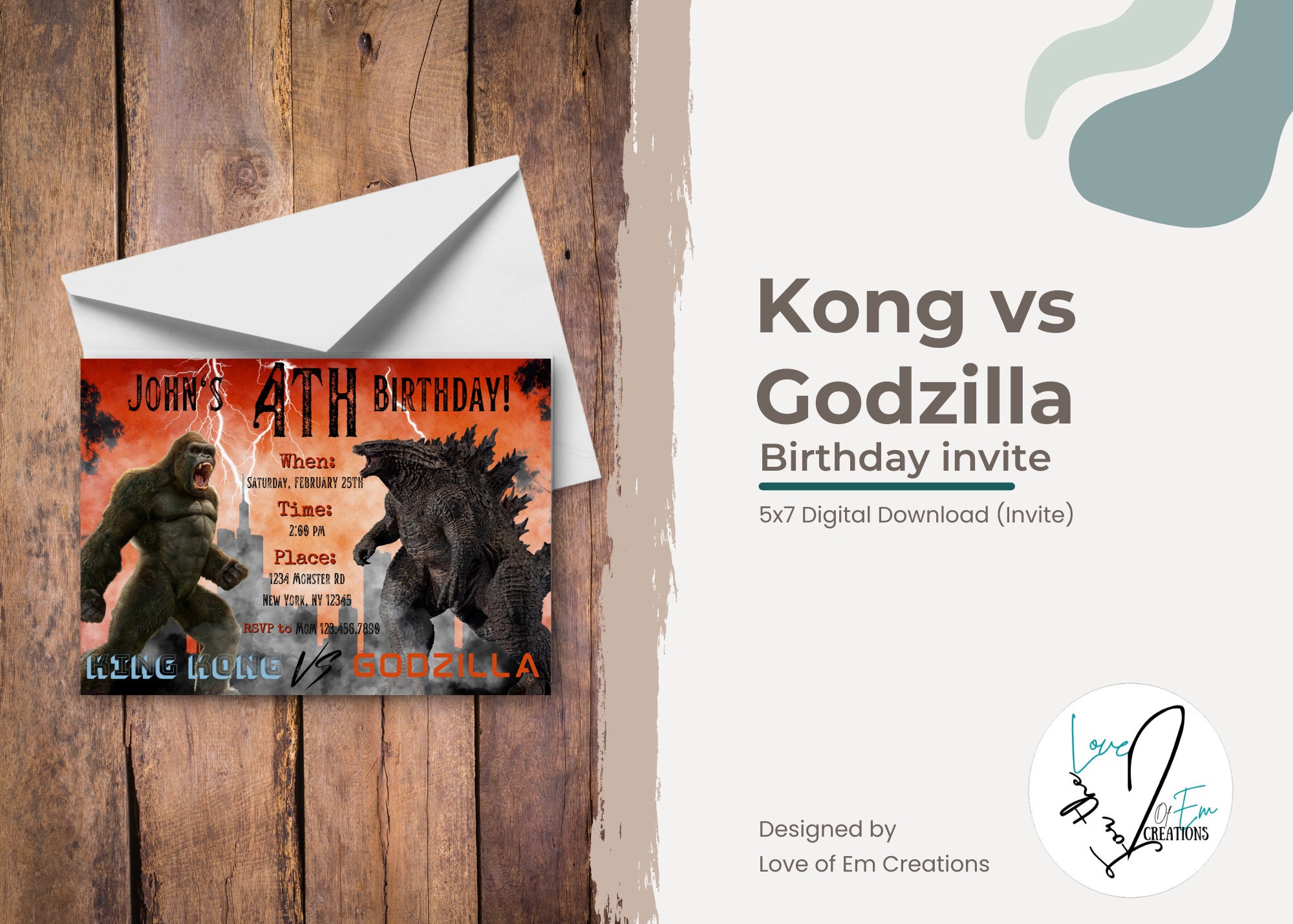 Godzilla vs. King Kong Favor Treat Boxes 8ct, Party Supplies