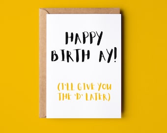Funny Rude Cheeky Birthday Card, Happy Birthday, Card for Her, Girlfriend, Wife, Personalised Gift Ideas