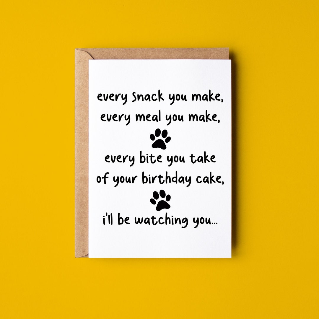 Funny Dog Card Card From Dog Funny Birthday Card Doggy Etsy