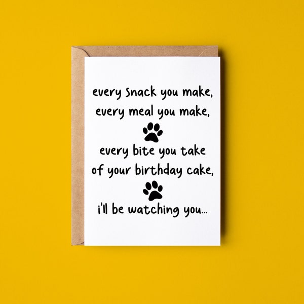 Funny Dog Card, Card from Dog, Funny Birthday Card, Doggy Card, Puppy, Per Card, Animal Lover, Dog Owner, Doggy Mum, Doggy Dad