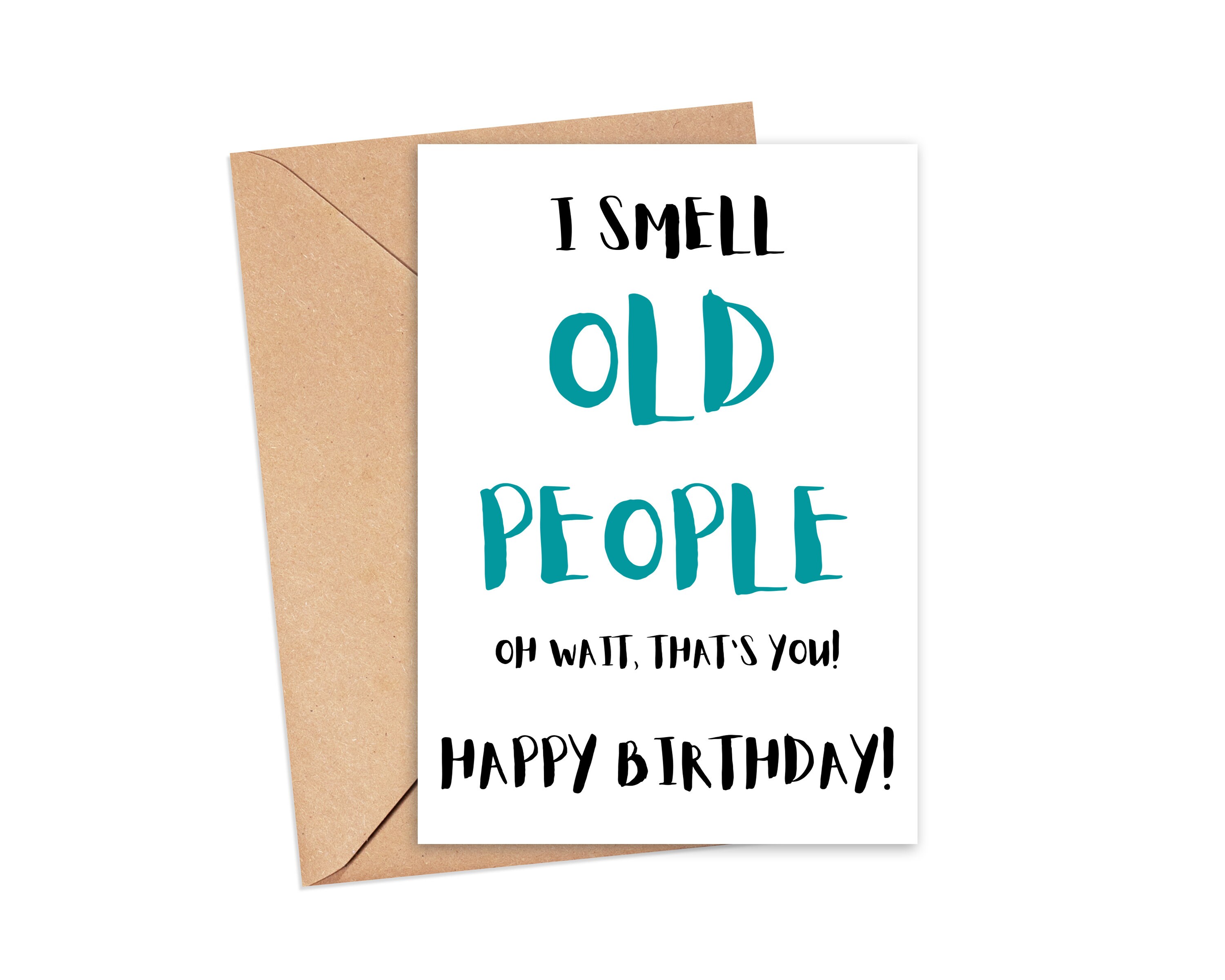 Funny Old People Birthday Card Rude Card for Mum Dad Best Etsy UK