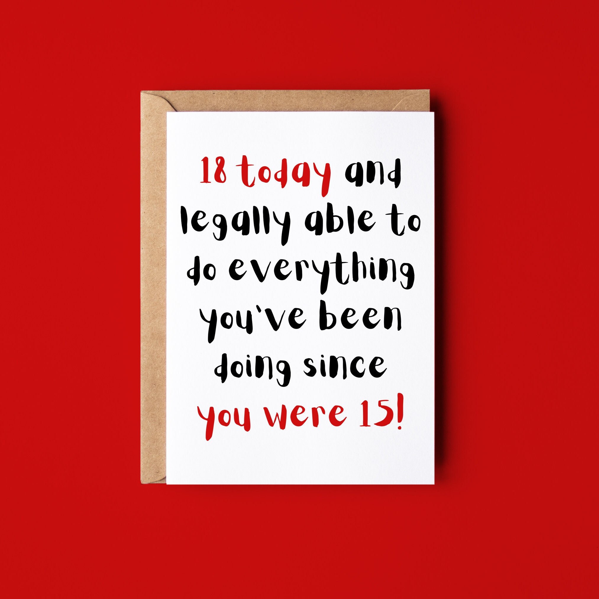 Funny 18th Birthday Card for Son, Daughter, Brother, Sister or Friend