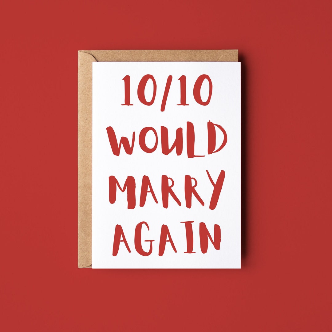 Funny Wedding Anniversary Card For Husband Or Wife 1 Year Etsy