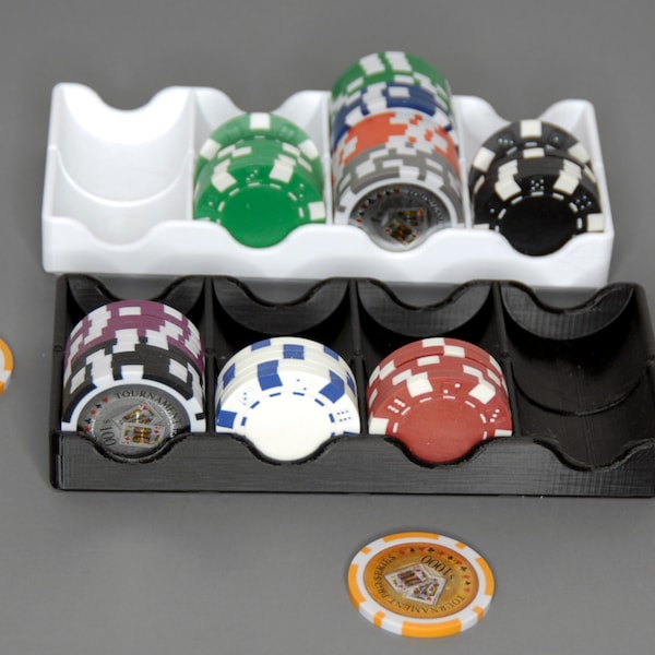 9 piece set of Four Row Poker Chip Tray