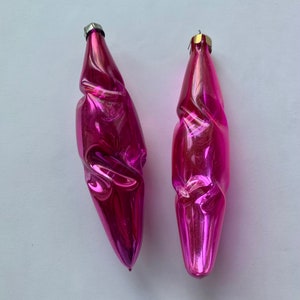 Pink/Purple Glass Icicles Vintage Christmas Decorations/Ornaments image 3
