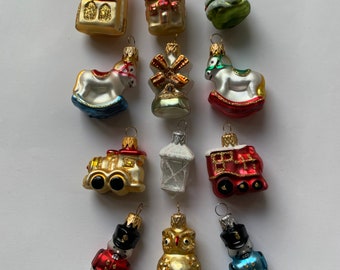 Miniature Glass Pendants - Vintage-Inspired Christmas Decorations/Ornaments
