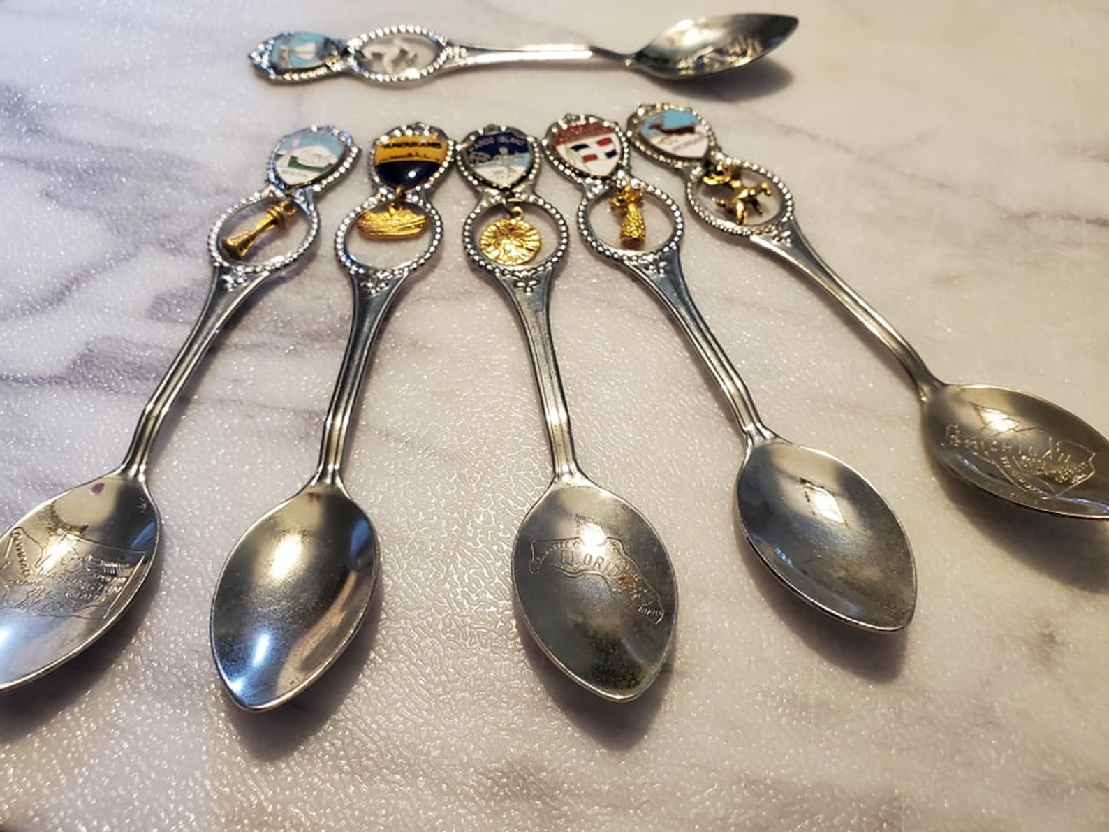 Lot of 6 Vintage Collectable Spoons Hampton Beach Seattle Etsy