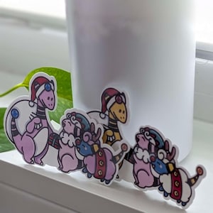 Christmas Mareep Evolution Line Vinyl Sticker: Waterproof Fanart - vinyl stickers