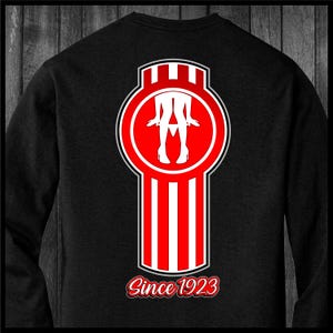 May include: Black long-sleeve sweatshirt with a red and white logo featuring a stylized image of a woman's legs and the text "Since 1923".