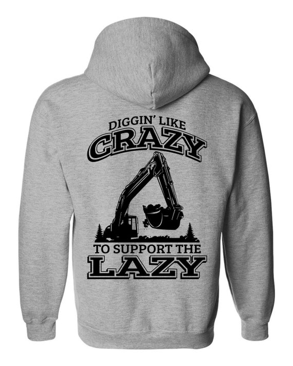 MONCHOUCHOU★LAZY FARM TOWN T SHIRTS Excavator T-shirt - Diggin' Like Crazy to Support the Lazy