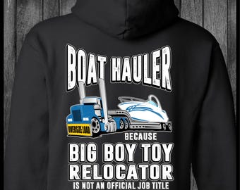 Lowboy Boat Hauler Big Boy Spielzeug Trucker Relocator Premium Öko-Hoodie