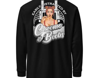 Wordt gemakkelijk afgeleid door chroom en borsten - Peterbilt - T-shirt met lange mouwen
