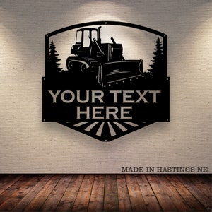 Bull Dozer -  Metal Monogram Sign - Free Shipping