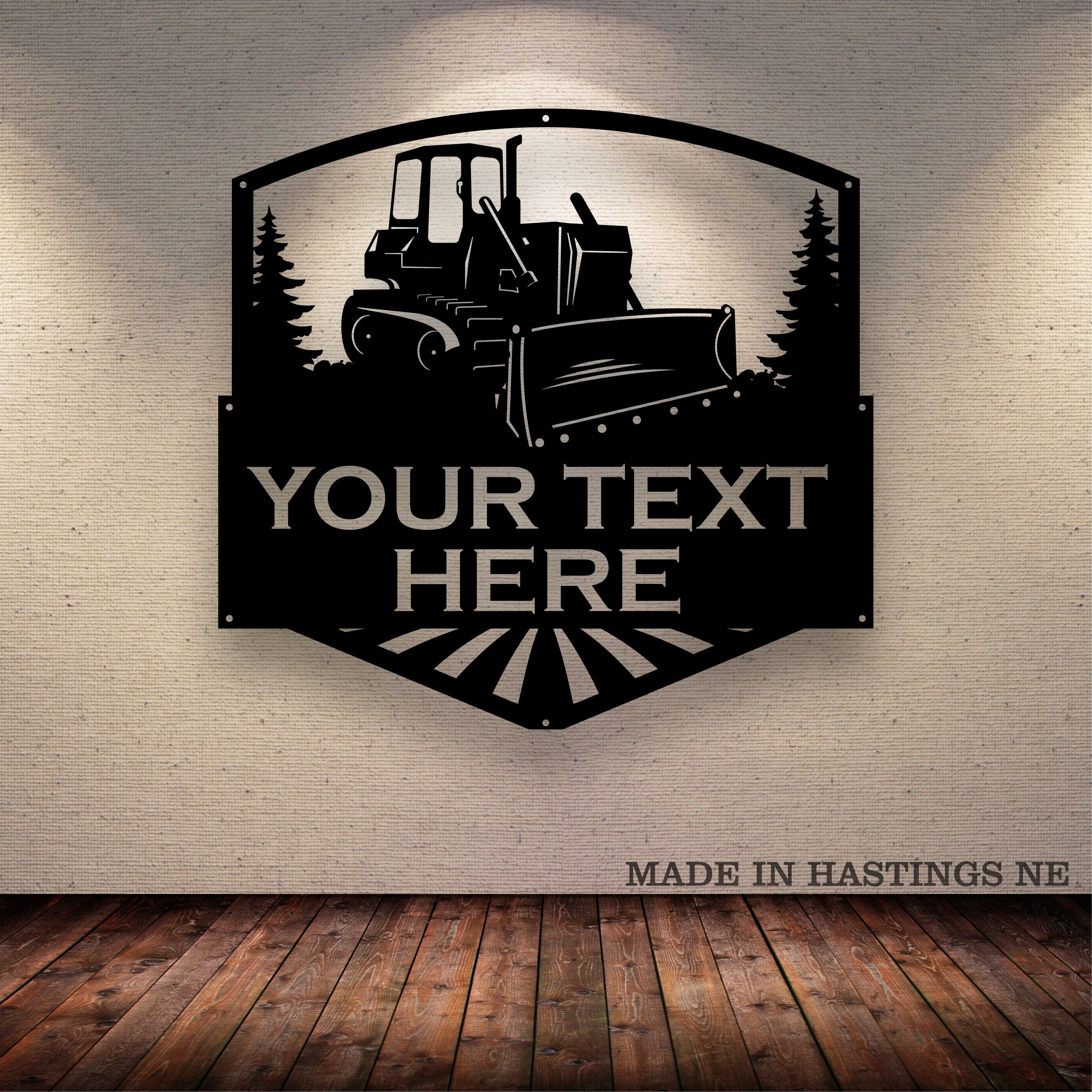 Dozer Number Sign Bull Dozer - Metal Monogram Sign - Free Shipping - Etsy
