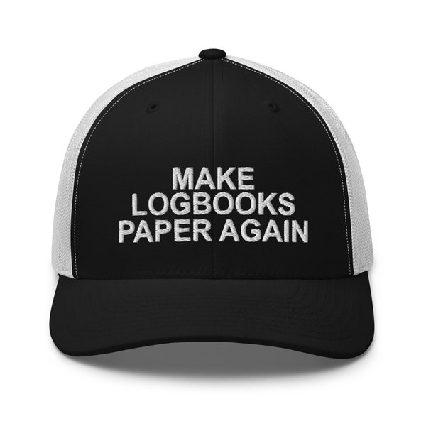 Make Log Books Paper Again - Mesh Back Trucker Hat - Free Shipping