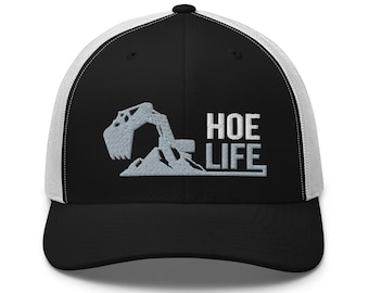 Excavator - Hoe Life - Trucker Hat - Free Shipping