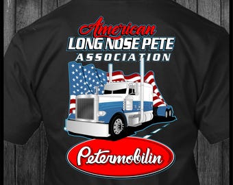 Peterbilt 389 Semi Truck Outline T-Shirt – Heavyweight Cotton Tee For Men & Women - View #5