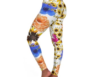 Multi-Colored Floral High Waisted Yoga Leggings