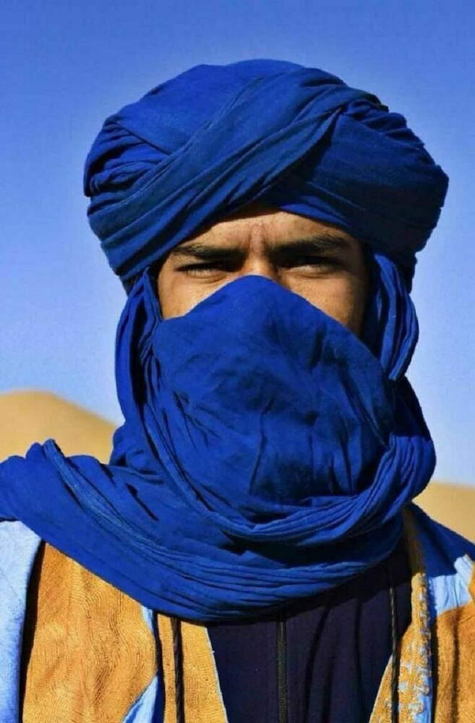 Tuareg Scarf Turban Ethnic Scarf Moroccan Berber Scarf Blue Etsy
