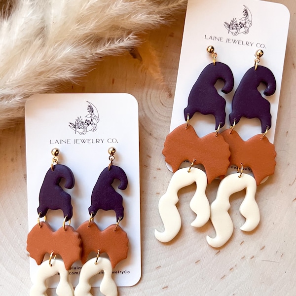 Sanderson Sisters Earrings | Hocus Pocus Earring | Halloween Earrings | Witches Earrings | Polymer Clay