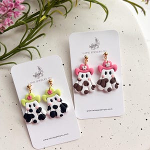 Cowgirl Ghost  Earrings | Polymer Clay Earrings | Boho Clay Earrings | Halloween Earrings | Ghost Earrings | Fall  Earrings