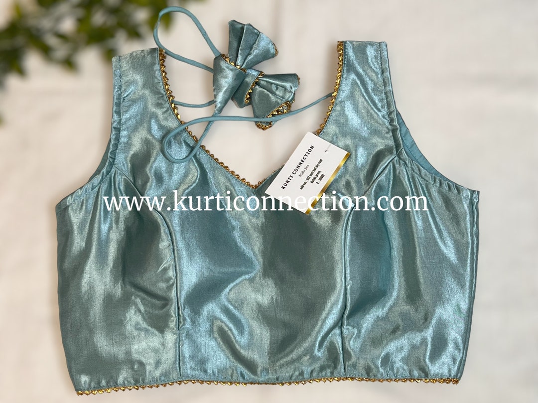 Lucinda Satin Blouse Blue