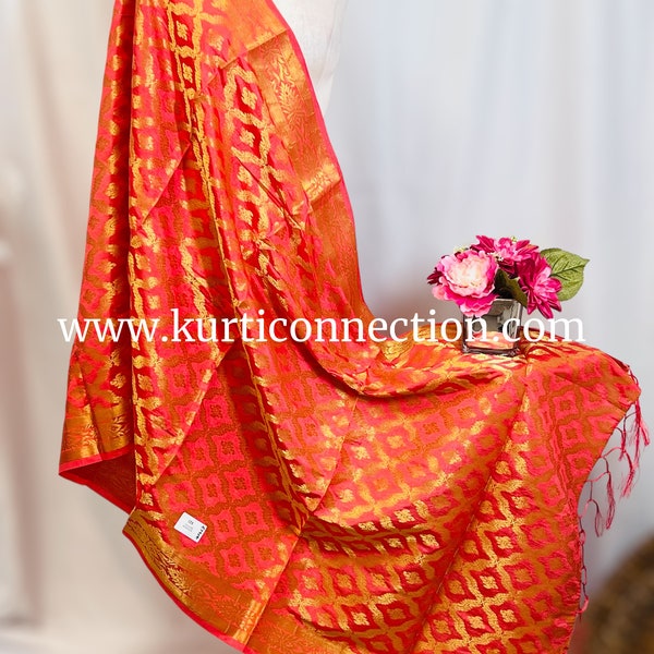 Banarasi dupatta : Peach