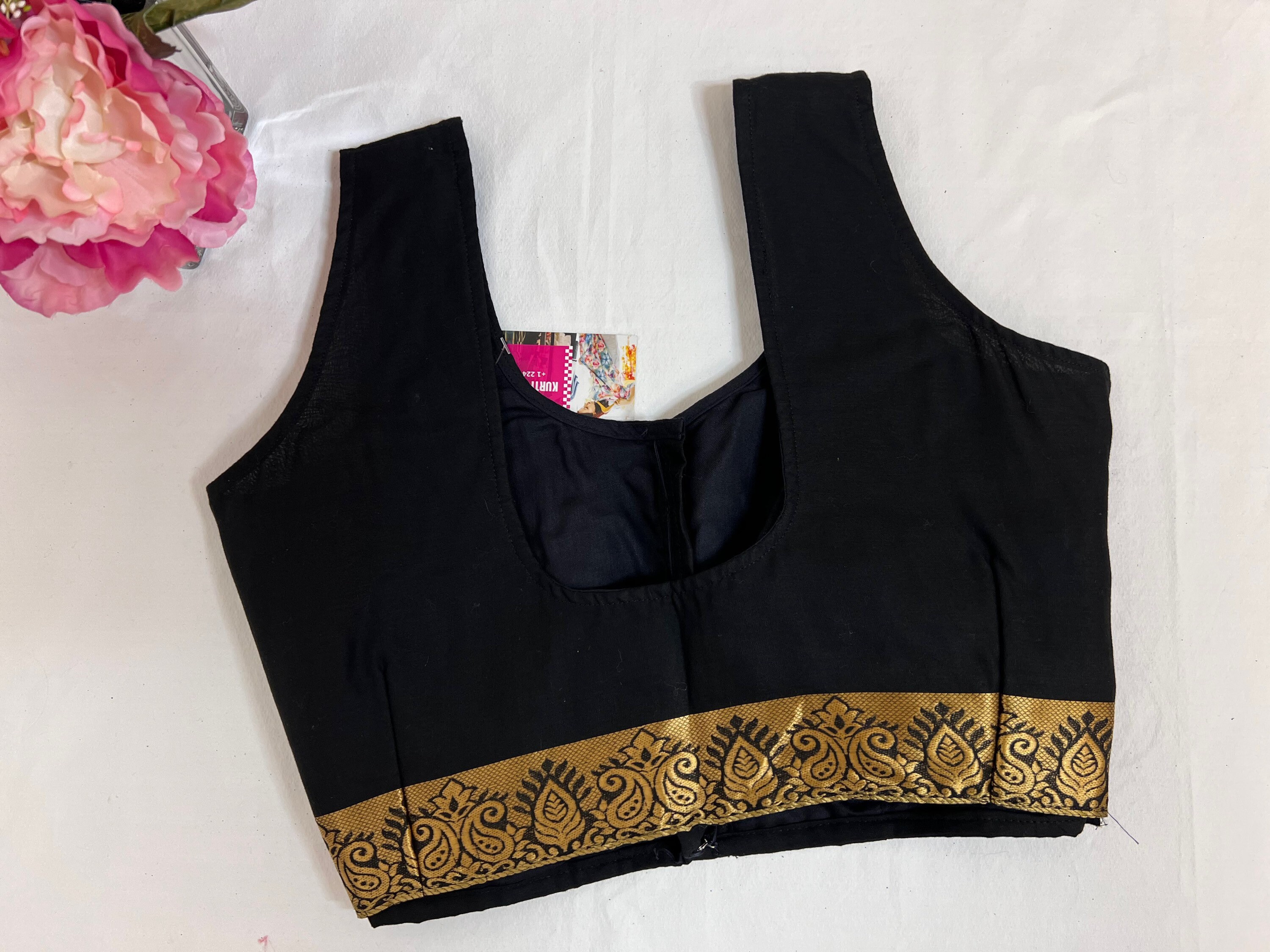 cotton black blouse