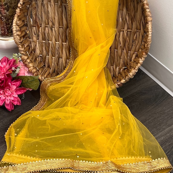 Lime yellow dupatta main image 0