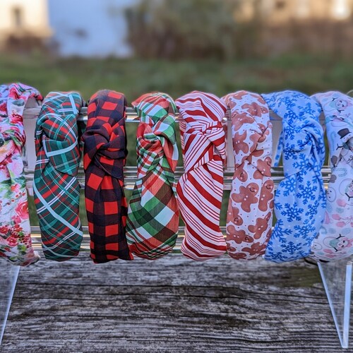 Christmas Knotted Headbands, Knotted Headbands, Christmas Headbands
